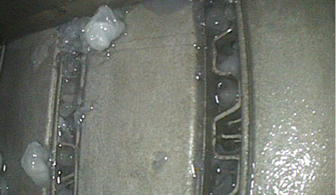 Deposits clogging the system